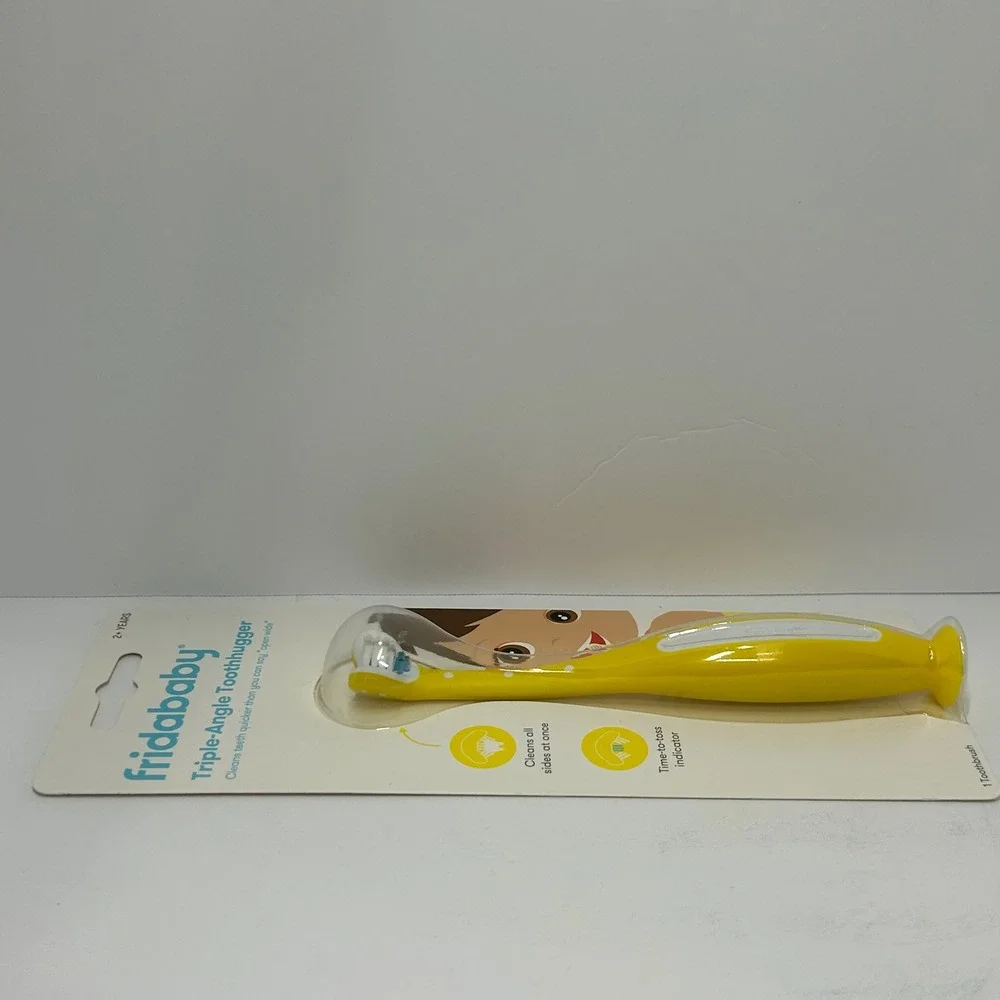 Fridababy‎ Triple-Angle Toothhugger Toddler Toothbrush Yellow Suction Cup